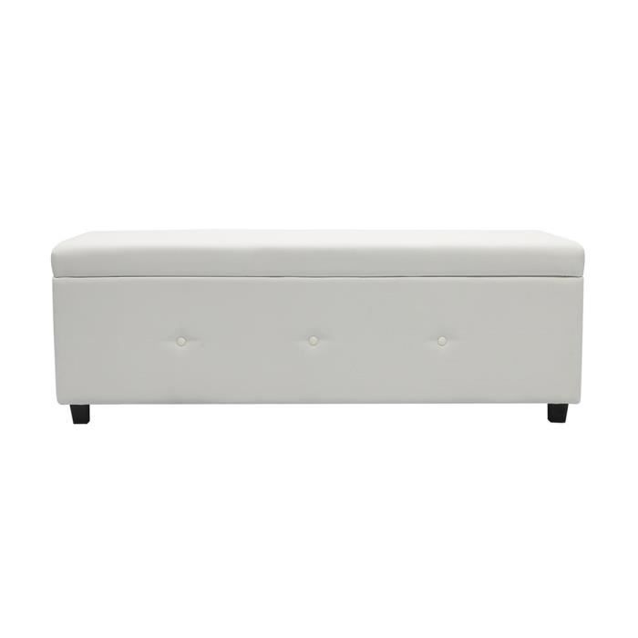 Banc coffre - Bout de lit - Simili blanc Classique - L 140 cm - BOX -  Cdiscount Maison