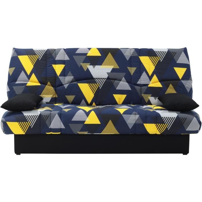 Clic clac 3 places DREAM - Tissu 100% Coton imprimé Canyon Bleu - Couchage 125x190 cm - L190 x P92 x