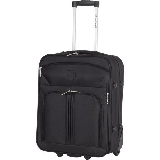 TRAVEL WORLD Valise Cabine Low Cost 2 Roues STO 50 cm Noir