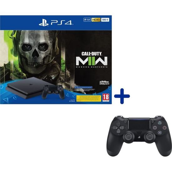 Pack PS4 : Console PlayStation 4 - 500 Go + Call of Duty : Modern Warfare 2 - Manette DualShock Noire