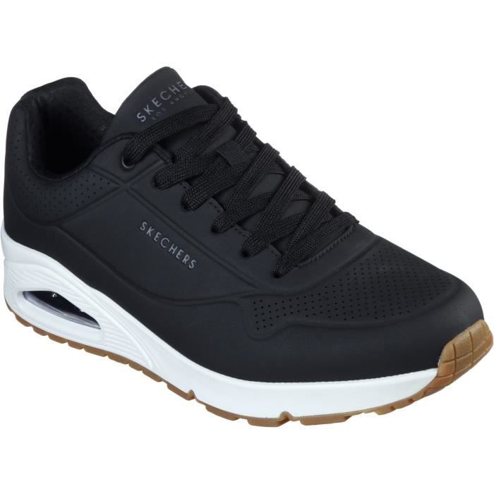 Basket Uno - Skechers - Stand on Air - Lacets - Noir - Homme