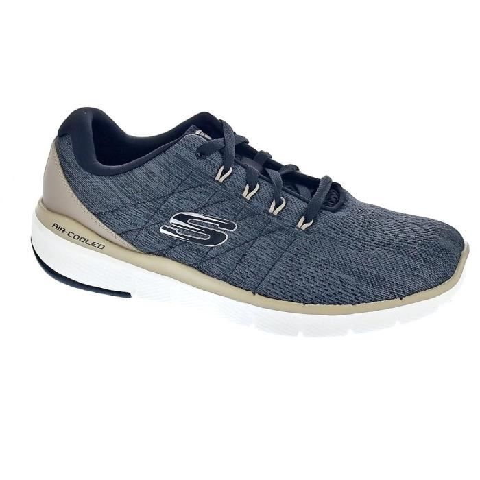 SKECHERS Baskets Flex Advantage 3.0-Stally - Homme - Noir - Tige en tissu - Fermeture à lacets