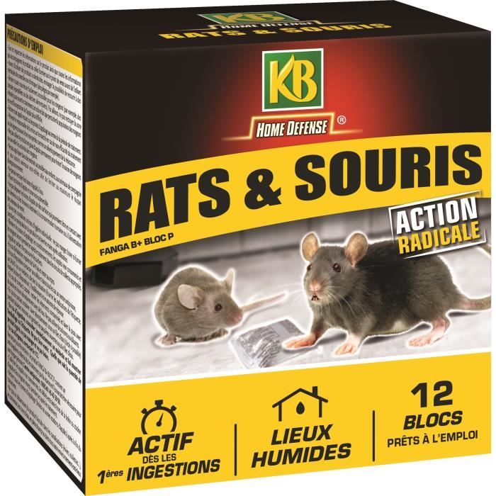 Kb Home Defense Rat Souris Blocs 12x20g Cdiscount Jardin