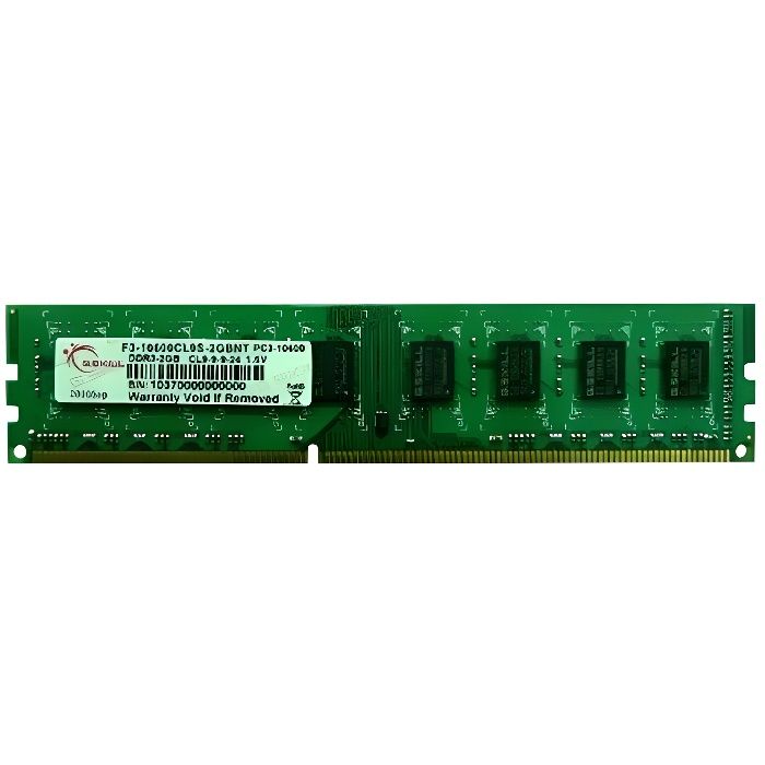 Vente Memoire PC G.SKILL RAM PC3-10600 / DDR3 1333 Mhz F3-10600CL9S-4GBNT - DDR3 Value Series - NT pas cher