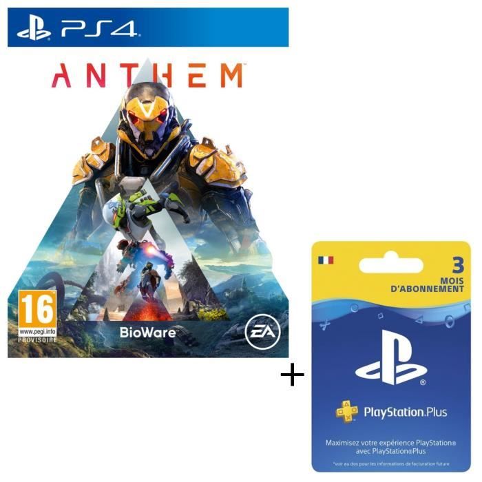 Abonnement Playstation Plus 3 Mois Micromania Pack Anthem + Abonnement PlayStation Plus 3 Mois - Cdiscount Jeux vidéo