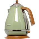 Bouilloire électrique - Delonghi - Icona Vintage - 2000 W - 1.7 L - Vert Olive et poignée canelle