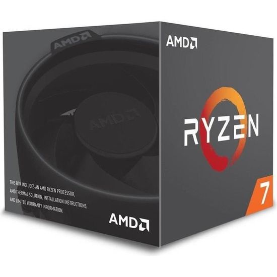 AMD Processeur Ryzen™ 7 1700 avec refroidisseur Wraith Spire - 65W - 3GHz - Turbo 3,7GHz - Socket AM4 - YD1700BBAEBOX
