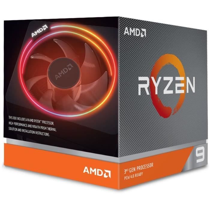 Processeur PC AMD Processeur Ryzen 9 3900X Wraith Prism cooler pas cher