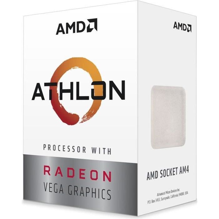Achat Processeur PC Processeur AMD Athlon 240GE - Radeon Vega Graphics - AM4 pas cher