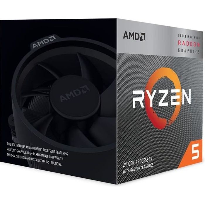 Vente Processeur PC AMD Processeur Ryzen 5 3400G Wraith Spire cooler pas cher