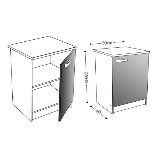 Start Caisson Bas De Cuisine L 60 Cm Blanc Brillant Achat