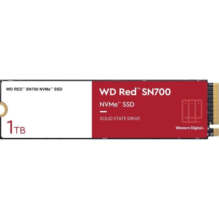 Disque SSD NVMe™ pour NAS - WD Red™ SN700 NVMe™ SSD, 1To - (WDBBDY0010BRD-WRSN )