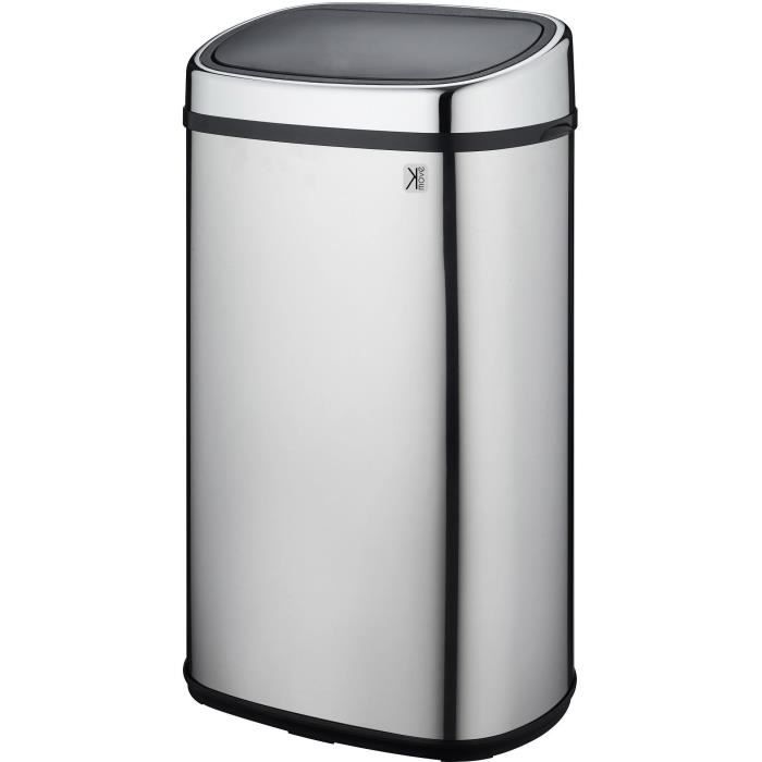 KITCHEN MOVE Poubelle de cuisine semi-automatique One-touch carrée 60 L - Inox