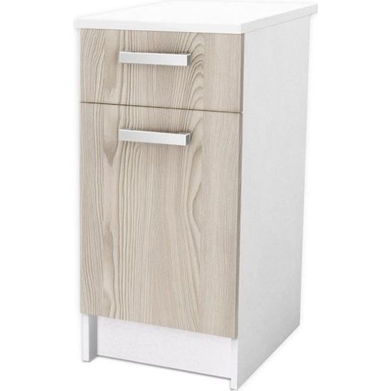 START Meuble bas de cuisine avec plan de travail L 40 cm - Décor frêne