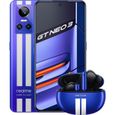 Téléphone mobile - REALME - GT NEO3 - 256 Go - Double SIM - Lecteur d'empreintes digitales - Bleu-0