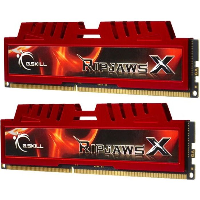 Vente Memoire PC G.SKILL RAM PC3-12800 / DDR3 1600 Mhz - F3-12800CL9D-4GBXL - DDR3 Performance Series - RipjawsX pas cher
