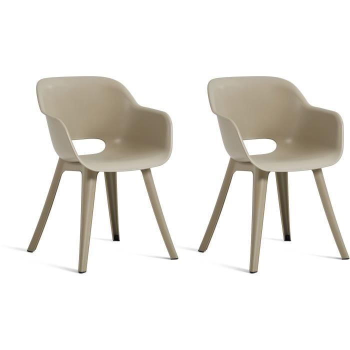 Chaises de jardin KETER AKOLA Lot de 2 en résine Ocre Dossier ergonomique - vue 2