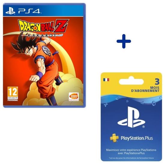 Abonnement PlayStation Plus 3 Mois + Dragon Ball Z: Kakarot