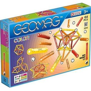 ASSEMBLAGE CONSTRUCTION GEOMAG COLOR Jeu de Construction Magnétique 64 pcs