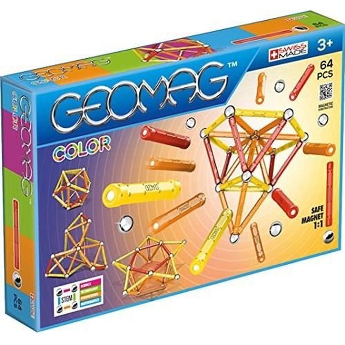 GEOMAG COLOR Jeu de Construction Magnétique 64 pcs