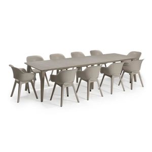 Ensemble table et chaise de jardin ALLIBERT JARDIN Table LIMA 320x100cm - Capuccinno 