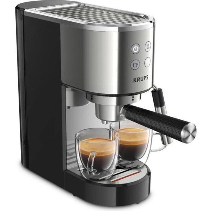 KRUPS - Virtuoso automatique inox - Machine à expresso XP442C11 - 15 bars - Buse vapeur