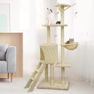 Arbre à Chat Beige JIPSY - Perchoir, Niche et Griffoir