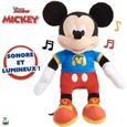 Mickey, Peluche musicale, avec fonctions sonores et lumineuses, 30 cm, Jouet pour enfants dès 3 ans, MCC13-0