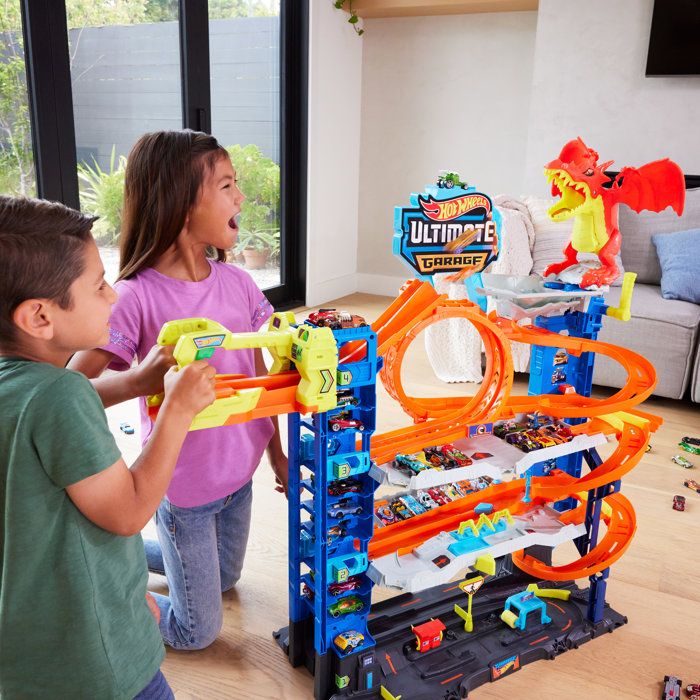 Hot Wheels City-Garage Ultime-Coffret avec 2 voitures incluses