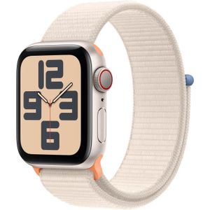 MONTRE CONNECTÉE Apple Watch SE GPS + Cellular - 40mm - Boîtier Starlight Aluminium - Bracelet Starlight Sport Loop