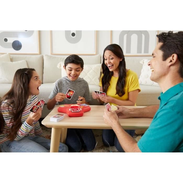 Mattel Games UNO Triple Play – Jeu De Cartes Électronique Avec Lumières Et Sons, 112 Cartes, 2 à 6 Joueurs, Dès 7 Ans