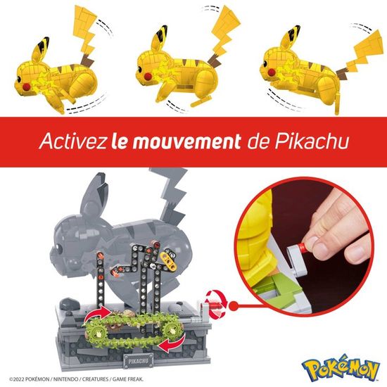 MEGA Pokémon Coffret 3 Figurines évolutions De Pikachu - Pichu, Pikachu, Raichu Articulés - 622 Pièces, Jouet Construction 7 Ans