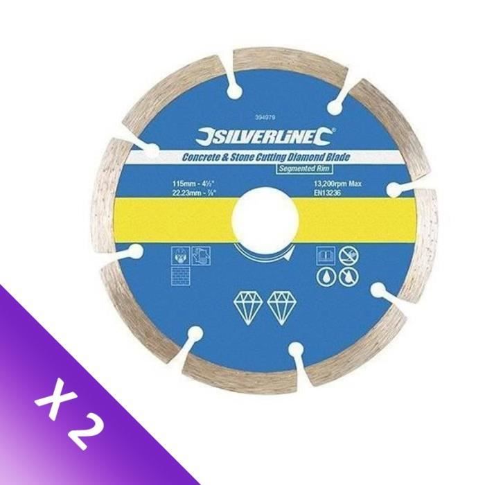 Silverline 589673 Lame Diamantée 230mm Pour Béton Pierre Et Maçonnerie - Disque Tronçonner