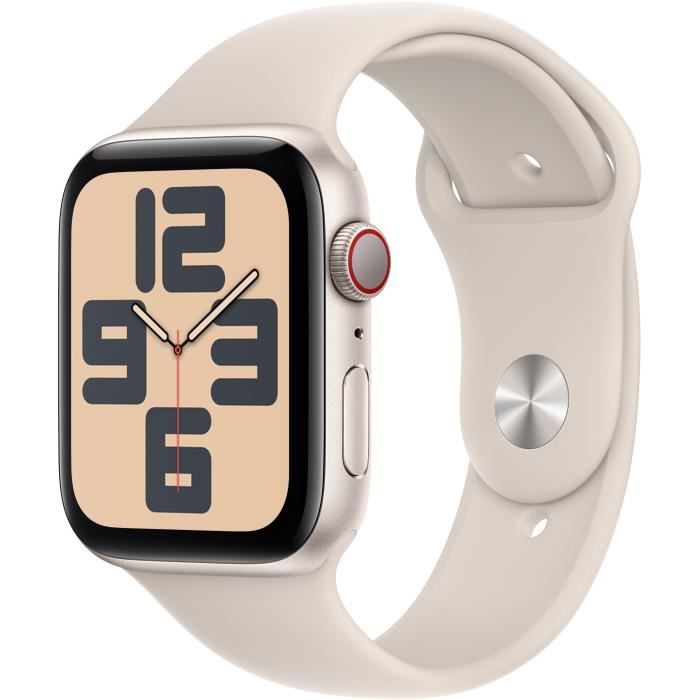 Apple Watch SE GPS + Cellular - 44mm - Boîtier Starlight Aluminium - Bracelet Starlight Sport Band -