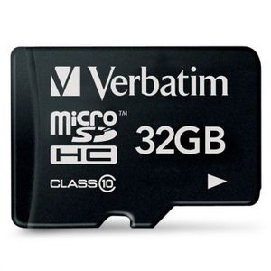 CARTE MÉMOIRE Verbatim carte MicroSD 32 Go classe 10