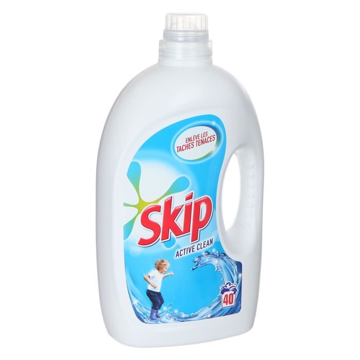 SKIP Lessive liquide active clean 3x34 lavages 3x1.7l pas cher 