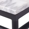 Table basse rectangulaire MARCO - Métal et plateau en verre- Décor marbre - Range magazine intégré - L 120 x l 60 x H43 cm-4