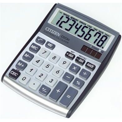 CITIZEN Calculatrice de Bureau CDC80 - Gris