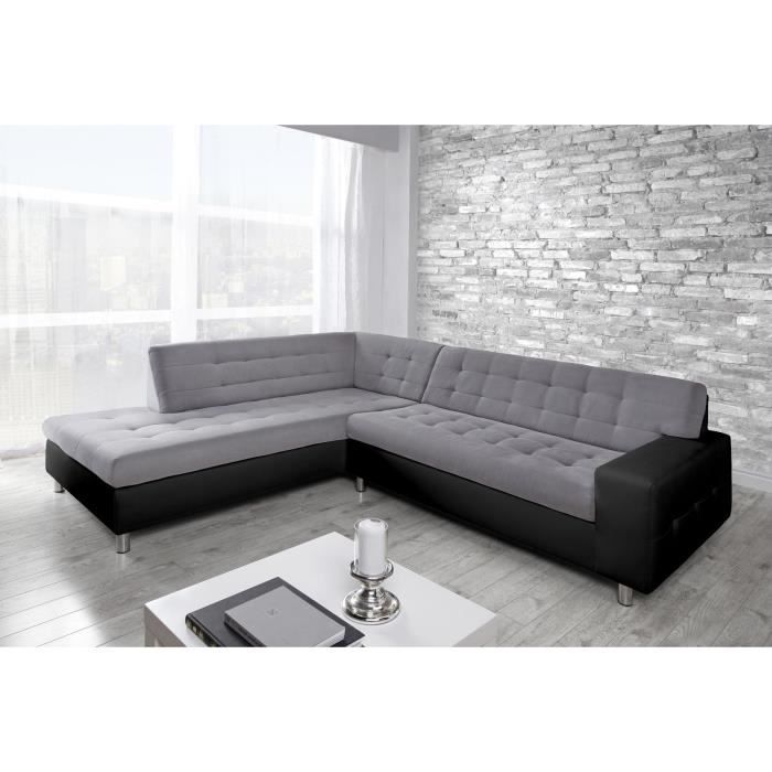 Java Canapé Dangle Gauche 6 Places Tissu Gris Et Simili