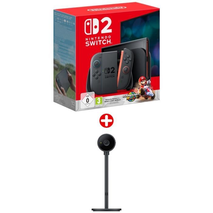 Pack Nintendo : Console Nintendo Switch 2 + Mario Kart World (Code) + Caméra Nintendo Switch 2
