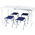 CAO Table avec 4 sièges - Aluminium - 120x60x70cm-0