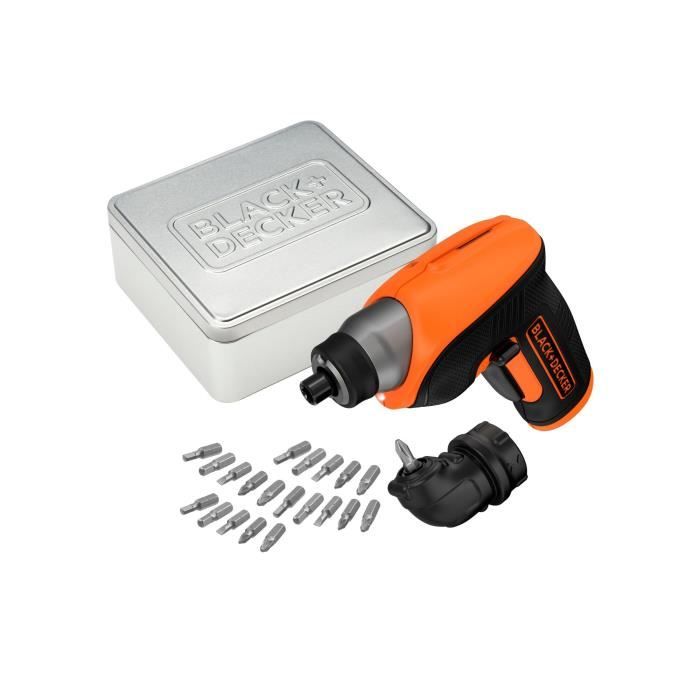 Tournevis Electrique BLACK+DECKER CS3652LCAT-QW - 3,6V, 20 Embouts, Chargeur USB