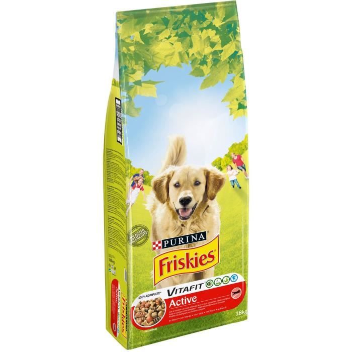 Friskies Croquettes Vitafit Active Au Bœuf Pour Chien Adulte 18 Kg