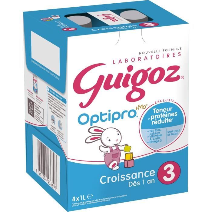 GUIGOZ Croissance Lait en poudre 3ème âge - 4x1L - De 10 mois à 3 ans -  Achat / Vente lait de croissance GUIGOZ Croissance Lait en poudre 3ème âge  - 4x1L 