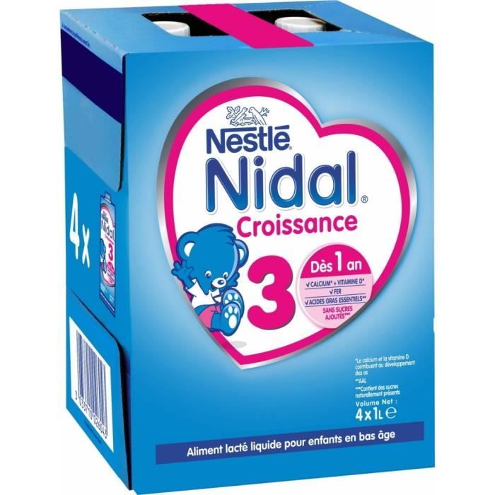 Nestle Nidal Lait De Croissance 3eme Age 4 X 1l Des 12 Mois Achat Vente Lait De Croissance Nestle Nidal Lait De Croissance 3eme Age 4 X