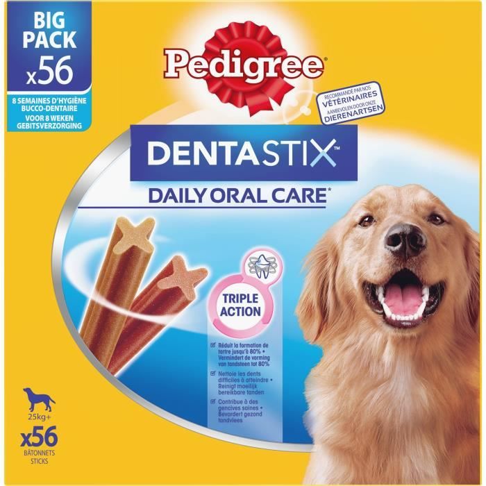 PEDIGREE Dentastix Bâtonnets hygiène bucco-dentaire - Pour grand chien - 8 x 270 g