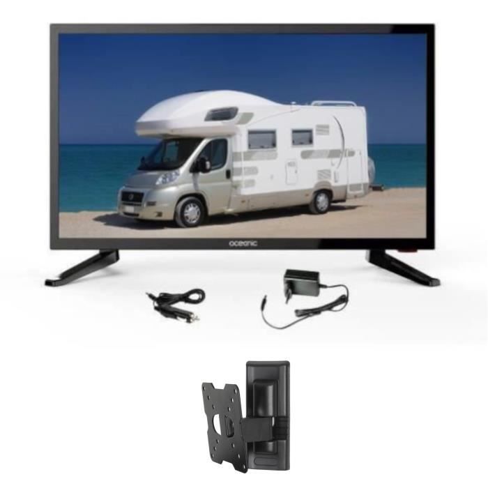 OCEANIC TV LED Camping Car + Support TV mural inclinable TV HD 48.3cm