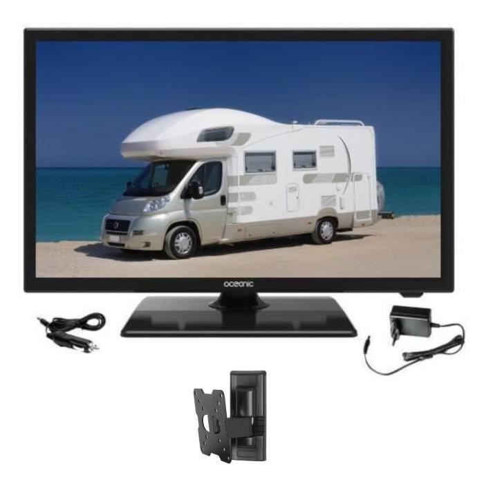 OCEANIC TV LED Camping Car + Support TV mural inclinable TV Full HD