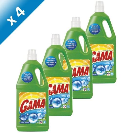 GAMA Lessive Liquide Bulles Givrées 1,97L (x4) - Cdiscount Au quotidien
