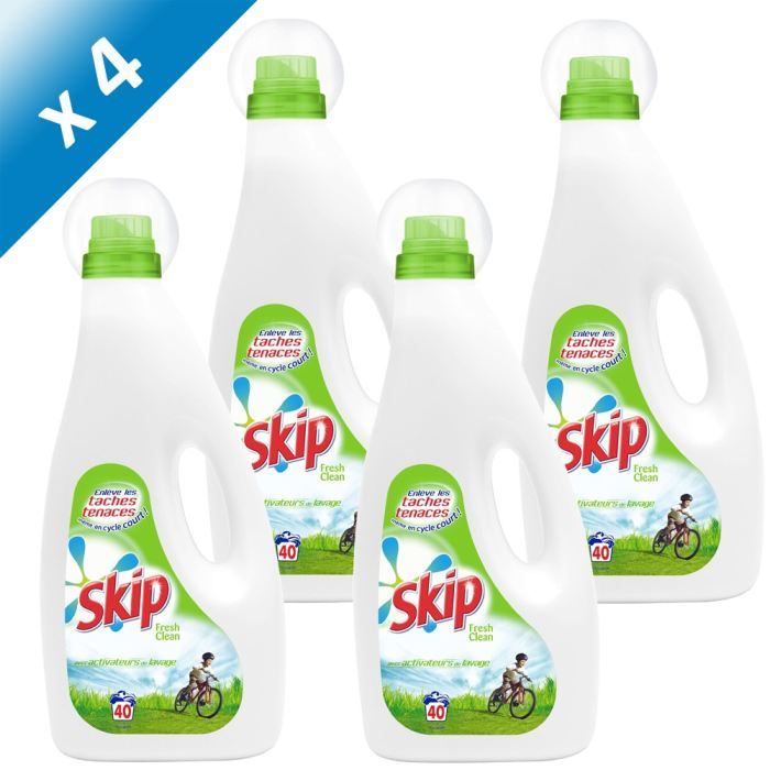 SKIP Liquide Fresh Clean 40 Lavages 3L (x4) Cdiscount Au quotidien